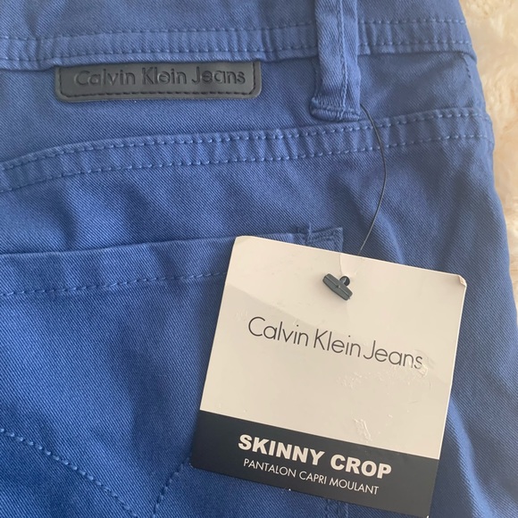 Calvin Klein skinny crop jeans royal blue color size 6 NWT - Picture 3 of 6
